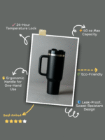 Snugoa Tumbler – Matte Black | 1000ml Vacuum Insulated Stainless Steel