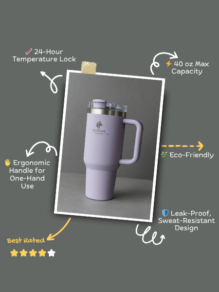 Snugoa Tumbler – Blush Lavender | 1000ml Insulated Travel Companion